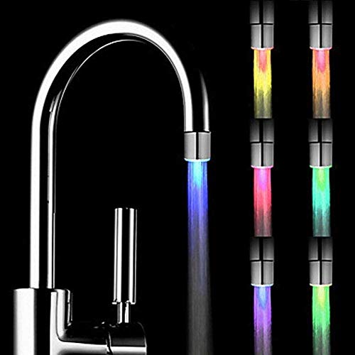 אורות ברז לד 7 שינוי צבע זוהר אוטומטית ברז אוורור מסנני ברז ברז מים לכיור אמבטיה במטבח