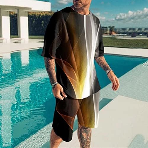 גברים ג'ופוב אביב חליפת קיץ אופנה חוף הדפס חולצות שרוול קצר