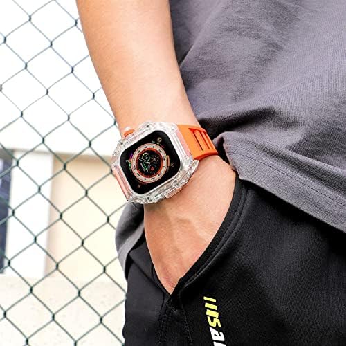 KGFCE עבור Apple Watch Ultra 49mm Mod Kit סדרת כיסוי מגן 8 7 6 5 4 SE צמיד צמיד רצועת שעון שעון קל