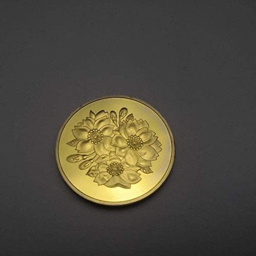 פריחת דובדבן יפן מטבע מטבעות מצופה זהב מטבעות זיכרון