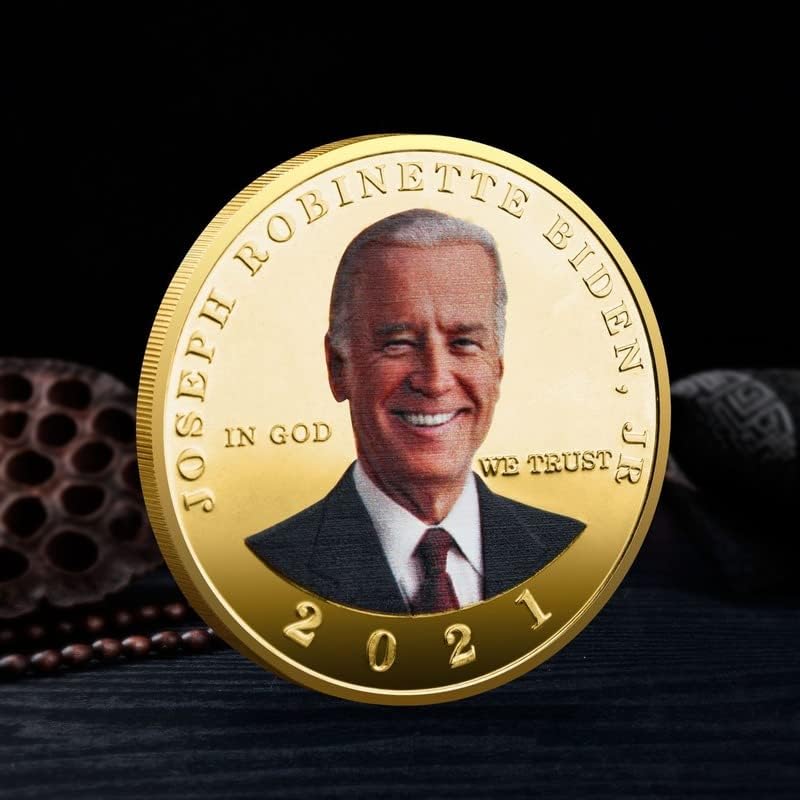 2021 צבע דיוקן של נשיא ארהב ביידן הדפסת צבע תלת ממדי מטבע זיכרון מטבע מטבע מטבע מטבע זהב מטבע