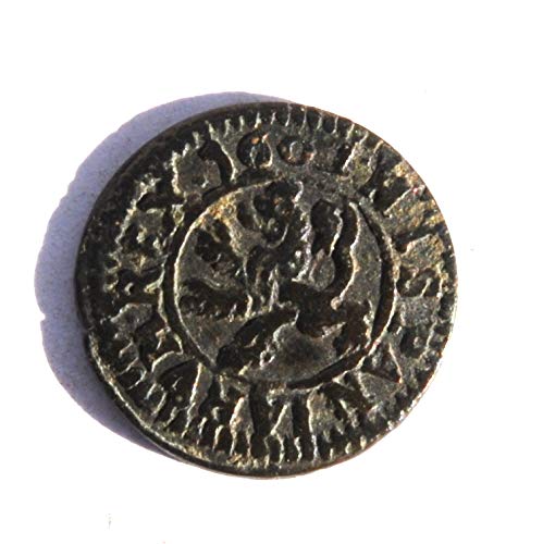 1601 ES המאה ה -17 פיליפ III II Maravedis Tastle Colonial Colonial And Lion Caribbean Pirate Era Coin Fine