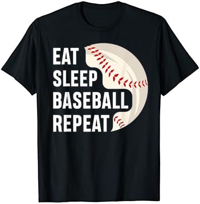 לאכול שינה בייסבול חוזר בייסבול שחקן בייסבול חולצה