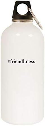 מוצרי מולנדרה ידידותיות - 20oz hashtag בקבוק מים לבנים נירוסטה עם קרבינר, לבן