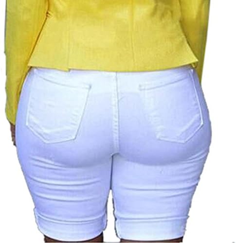 MGBD נשים מעצבת מכנסיים קצרים קרועים בקיץ שחרר ברמודה עם כיסים מכנסיים חמים מזדמנים מנותקים מכנסי ג'ינס במצוקה