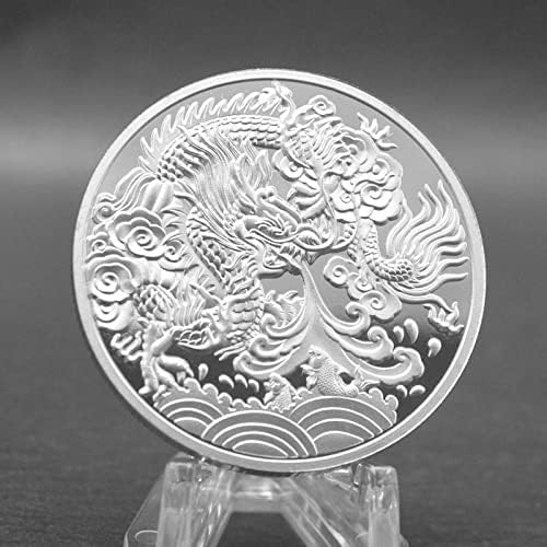 מטבע הנצחה של דרקון סין קמע סין מצוירת במטבעות תרבות דרקון מטבע אתגר מטבע