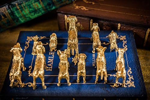 בוסטון טרייר תוצרת בריטניה בסגנון אמנותי קולקציית פסלון כלבים בבריטניה 22CT מצופה זהב