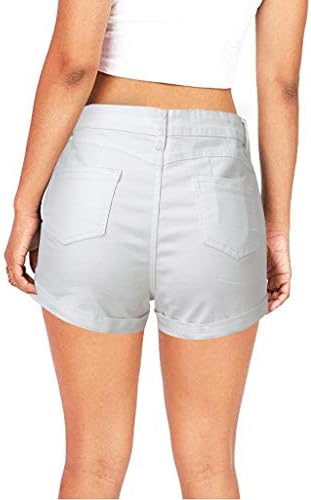 נשים שאקומיות מתפרקות ג'ינס ג'ין מכנסיים קצרים חוף קיץ מזדמן נוח נוח אמצע עלייה קרועה מכנסי ג'ינס במצוקה מכנסיים חמים