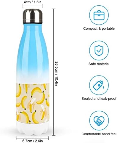 דפוס בננה 17oz בקבוק מים ספורט נירוסטה ואקום מבודד צורת קולה בקבוק ספורט לשימוש חוזר