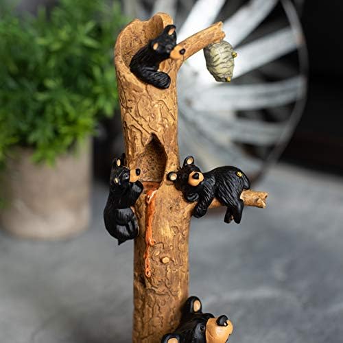 עץ דבש דבש דוב שחור דוב 9 x 3 פסל פסלוני שרף יצוק ביד