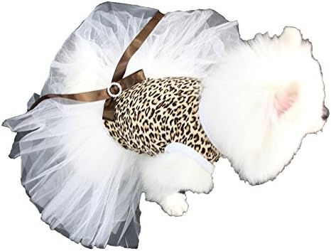 בגדי כלבים בגדים של פטיטבלה שמלת כלב נמר כותנה עליונה ללבוש חיה טוטו לבן