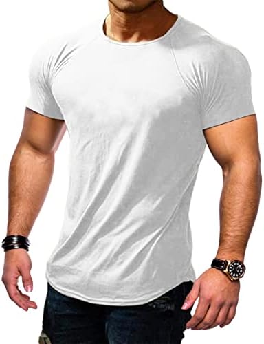 חולצות טריקו לשרירים של גברים שרוול קצר אתלטי רזה מתאים לחולצות טי אימון מזדמנים