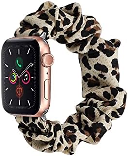 להקות שעון מקרקנות אלסטיות תואמות ל- Apple Watch 38/40/42/44 ממ, דפוס בד מודפס בדים מודפסים רצועות רצועות רצועות Scrunchies עבור IWatch