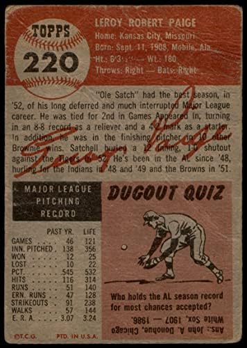 1953 Topps 220 Satchel Paige St. Louis Browns Browns