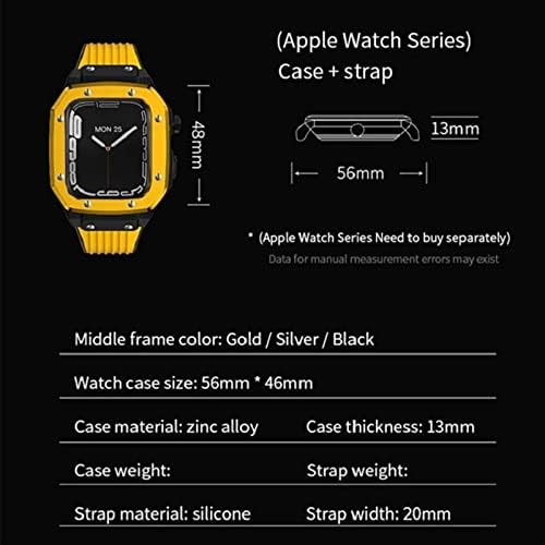 Houcy for Apple Watch Series 8 45 ממ נשים סגסוגת סגסוגת רצועת רצועת 44 ממ 42 ממ מסגרת מתכת שינוי אביזרים ערכת ערכת אביזרים לסדרת Iwatch