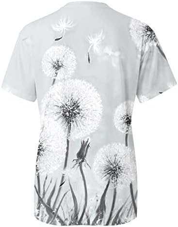 נשים של ארוך שרוול טי חולצות נשים אביב קיץ פרח מודפס קצר שרוול או צוואר חולצה למעלה קומפי קיץ