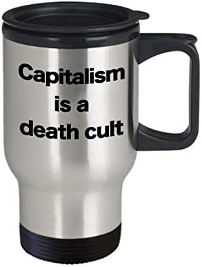 קפיטליזם הוא נפילת ספל פולחן מוות כוס קפה אסון כלכלי