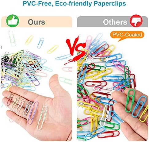 קטעי נייר 450 PCS צבעוניים צבעוניים מגוונים מגוונים נייר נייר צבעוני קליפים נייר קטנים קטעי נייר גדולים לניירת קליפ נייר מצופה לארגון