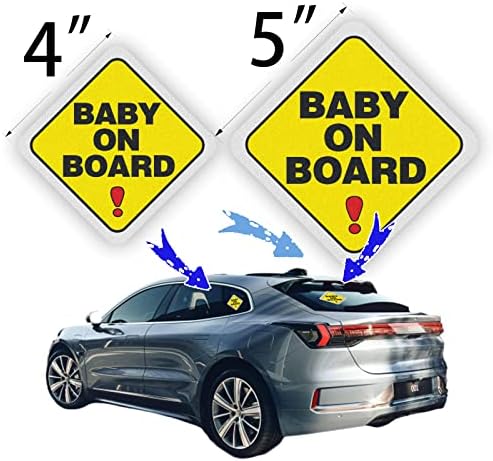 תינוק על לוח מדבקת סימנים עבור מכוניות, רעיוני תינוק על לוח מדבקה למכוניות,3 יחידותלבן קצה