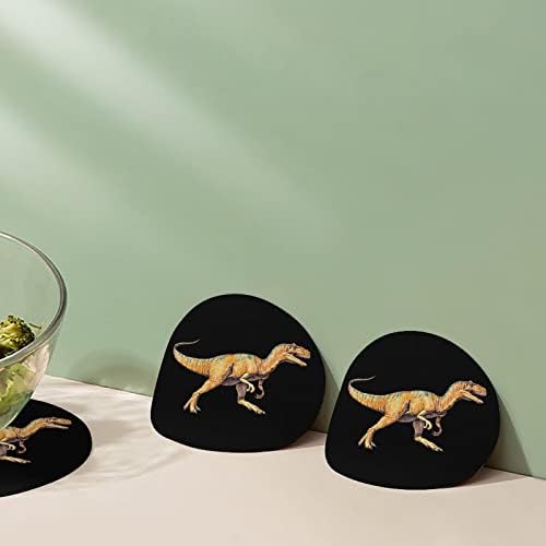 תחתיות דינוזאור של אלוזאורוס לשתייה מחזיקי כוס רכבת סיליקון עגולים עם בסיס לא החלקה למשרד שולחן