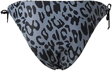 Fulijie Swim קצר נשים Seaxy Neopard הדפס ביקיני תחתיות עניבה בצד לבוש חוף ברזילאי בגד ים סקסי שחייה תחתונה