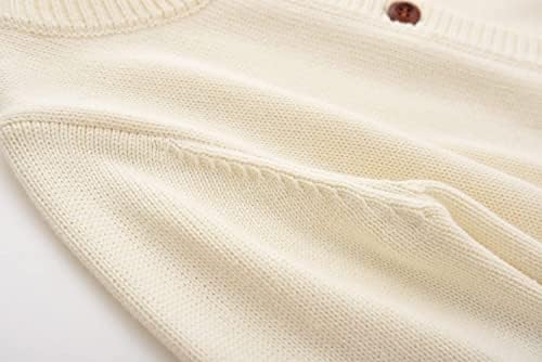 פעוט נוצץ פעוט סרכי קרדיגן סוודרים בנות תינוקות בנות כותנה צבע אחיד סוודר בסיסי 18m-6t