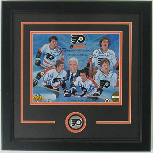 פילדלפיה פליירים גיבורי הוקי מרובי חתימה 8x10 ממוסגרת UD 158165 - תמונות NHL עם חתימה