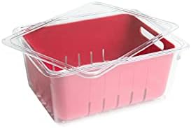 חללי מטבח קסב12-אמז סל מסננת מארגן אחסון מזון הניתן לגיבוב למקרר, מקפיא ומזווה, 8.8 על 6.8 על 3.9, אדום וברור
