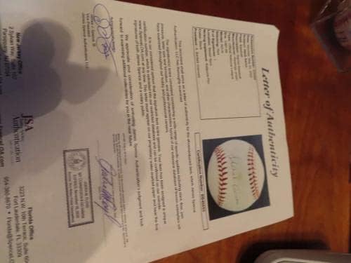 האנק אהרון בראבס חתום על כדור בייסבול NL מכתב JSA - כדורי בייסד חתימה
