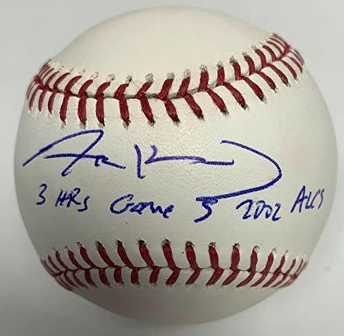 אדם קנדי ​​חתם על בייסבול ליגת המייג'ור MLB ALCS 3HR 10/13/2002 PSA Y09189 - כדורי חתימה