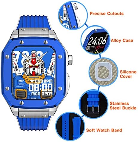 Eksil for Apple Watch Series 7 סגסוגת שעון מארז 44 ממ 42 ממ 45 ממ מתכת יוקרתית גומי נירוסטה אביזרי שעון עבור Iwatch Series 7 6 5 4 SE