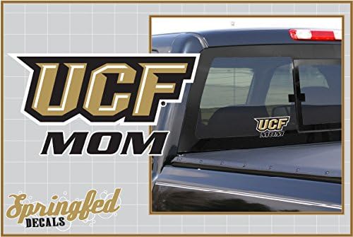 אבירי UCF אמא W/ UCF לוגו ישר 6 מדבקות ויניל מרכזית מרכזי אבירי פלורידה מדבקת חלון רכב