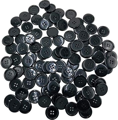 כפתורי אינץ '1 אינץ' 25 ממ תפירה כפתור שטוח חבורה שחור בצבע שחור של 50