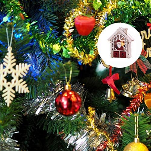 אליפיס סנטה קלאוס קישוט חג המולד לוח שנה בלוק עץ ספירה לאחור אדוונט זוהר שולחן העבודה לוח שנה קישוט חג המולד תמידית לוח שנה, ללא סוללה
