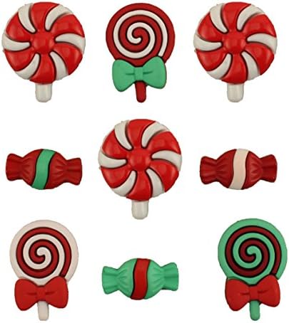 כפתורים בכפתורי מלאכה ותפירה בשפע - סוכריות לחג המולד - 3 חבילות
