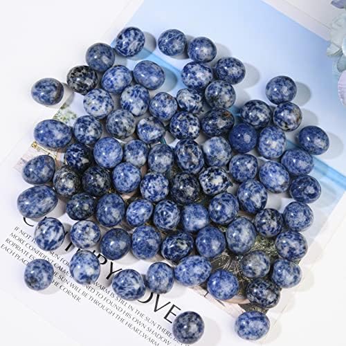 Ainuosen 1lb מלוטש טבעי נפל קילוי K2 גבישי ג'ספר כחול ריפוי אבני קריסטלים 0.6-0.8 אינץ ', סלעי צמחים דקורטיביים, גולות לאגרטלים סירים