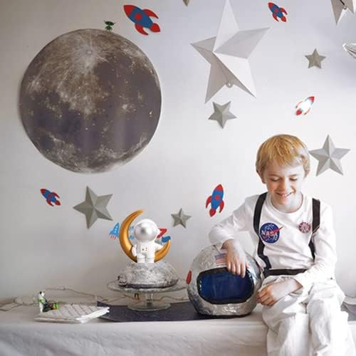 קישוט אסטרונאוט של RCGMQUD, פסלון אסטרונאוט לעיצוב בית/משרד/שולחן, פסל ספייסמן לשרף לקישוט עוגות טופרים