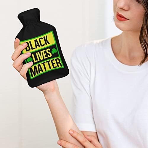 חיים שחורים עניינים בקבוק מים חמים עם כיסוי רך שקית מים חמים לרגליים ידניות כתף צוואר חמה יותר