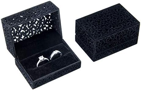 קופסת נושאי טבעת עיצוב, ארגז טבעת כפול, ארגז טבעת קטיפה חלולה, מחזיק טבעת לטקס חתונה
