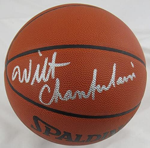 WILT Chamberlain חתום על חתימה אוטומטית וילסון NBA כדורסל עם כיתה 10 AUTO 10 JS - כדורסל חתימה