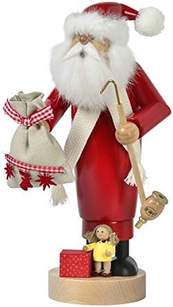 Rudolphs Schatzkiste עישון דמות סנטה קלאוס עם בובה 25 סמ עשן דמות מעשן איש פסלון קטורת איש עפרות הרים
