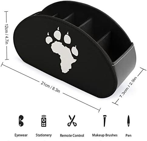 Lion Paw Paw מודפס טלוויזיה מודפסת מארגן מרחוק מחזיקי בקרת קופסאות PU עור 5 תאים מיכל אחסון