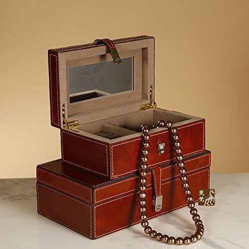 Wodeshijie עור קלאסי קופסאות תכשיטים אדומים