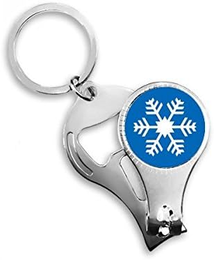 ספורט חורף כחול פתית שלג מתאר ציפורניים טבעת ניפר טבעת שרשרת מפתח בקבוקי בקבוק