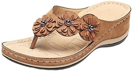 נעלי בית לנשים אופנה פרח טריז חוטיני סנדלי כפכפים קיץ קשת תמיכה אורטופדי שקופיות עבור בנות
