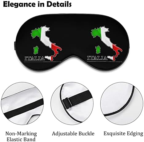 דגל מפה של איטליה מצחיק מסיכת עיניים שינה כיסוי עיניים מכוסות עיניים עם רצועה מתכווננת צולליות לנשים גברים