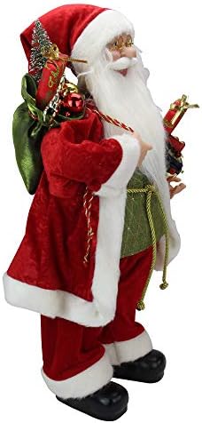 Northlight 24 סנטה קלאוס אדום ולבן עם מתנות ודמות חג המולד של תוף