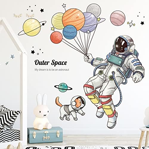 3 אסטרונאוט אסטרונאוט מדבקות קיר חדר ילד גדול קיר מדבקות ילדים חדר שינה קליפת מקל חמוד קיר קישוט עבור בני חדר מושלם לילדים יום מתנה.