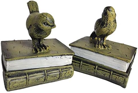 שרף וינטג 'ציפור ציפורים למדפים מחזיק ספרים מארגן מגזין מארגן קישוט